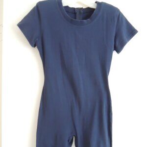 Unitard Size L Navy 1 Pc Exercise Dance Bodywear - Baryshnikov Active Wear EUC.